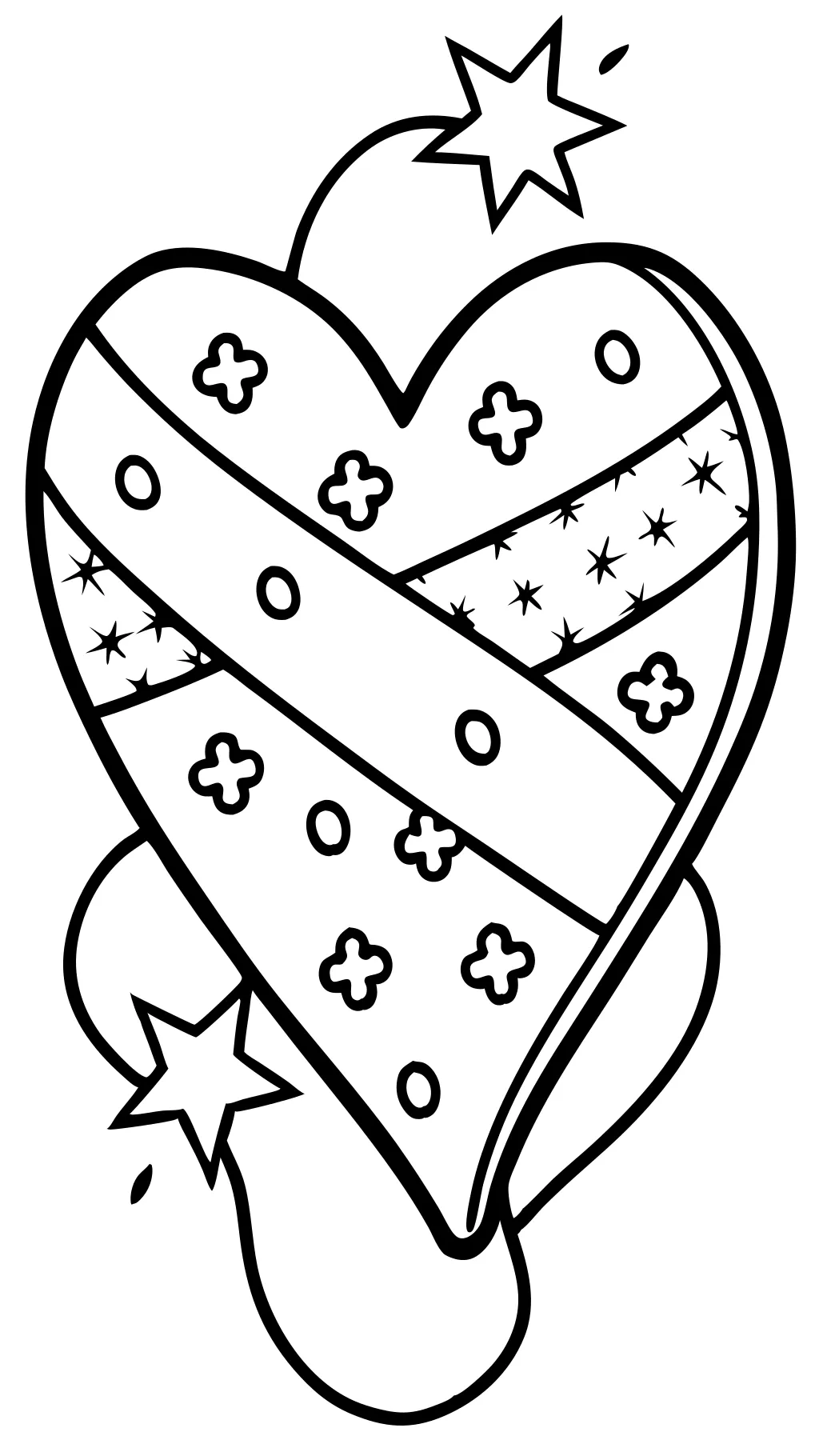 bandage coloring page heart